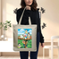Exclusive Design Printed Canvas Tote Bag With Zipper For Ladies image