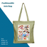 Exclusive Design Printed Canvas Tote Bag With Zipper For Ladies image
