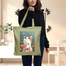 Exclusive Design Printed Canvas Tote Bag With Zipper For Ladies image
