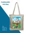 Exclusive Design Printed Canvas Tote Bag With Zipper For Ladies image