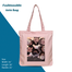 Exclusive Design Printed Canvas Tote Bag With Zipper For Ladies image