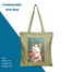 Exclusive Design Printed Canvas Tote Bag With Zipper For Ladies image