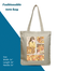 Exclusive Design Printed Canvas Tote Bag With Zipper For Ladies image