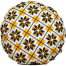 Exclusive Round Cushion Cover, Yellow And Black 14x14 Inch image