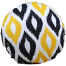 Exclusive Round Cushion Cover, Yellow And Black 16x16 Inch image