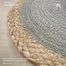Exotic combo of handwoven cotton and Jute Dark Gray placemat-12″dia (set of six) image