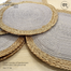 Exotic combo of handwoven cotton and Jute Light Gray placemat-12″dia (set of six) image