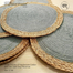 Exotic combo of handwoven cotton and Jute Dark Gray placemat-12″dia (set of six) image