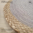 Exotic combo of handwoven cotton and Jute Light Gray placemat-12″dia (set of six) image