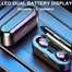 F9 Bluetooth Earphone V5.0 TWS Wireless Earphone - Black image
