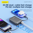 FONENG PX115 10000mAh Mini 22.5W Power Bank with 2 Built-in Cables- Dark Gray image