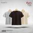 Fabrilife Kids Premium Blank T-Shirt Combo - Gray Melange, Chocolate, Cream image