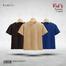 Fabrilife Kids Premium Blank T-Shirt Combo - Chocolate, Tan, Deep Blue image