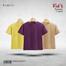 Fabrilife Kids Premium Blank T-Shirt Combo - Yellow, Purple, Tan image