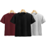 Fabrilife Kids Premium Blank T-Shirt Combo - Red Wine, Black, Gray Melange image