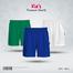 Fabrilife Kids Premium Cotton Shorts Combo - Green, Royal Blue, White image