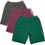 Fabrilife Kids Striped Half Pant Combo - Charcoal, Purple, Green image