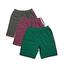 Fabrilife Kids Striped Half Pant Combo - Charcoal, Purple, Green image