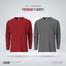 Fabrilife Mens Premium Blank Full Sleeve T Shirt Combo- Red, Charcoal image