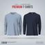 Fabrilife Mens Premium Blank Full Sleeve T Shirt Combo - Sky Blue and Navy image