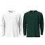Fabrilife Mens Premium Blank Full Sleeve T Shirt Combo - White, Green image
