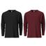 Fabrilife Mens Premium Blank Full Sleeve T Shirt Combo - Black, Redwine image