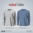 Fabrilife Mens Premium Blank Full Sleeve T Shirt Combo - Stellar and Gray Melange image