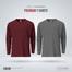 Fabrilife Mens Premium Blank Full Sleeve T Shirt Combo - Redwine, Charcoal image