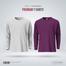 Fabrilife Mens Premium Blank Full Sleeve T Shirt Combo - Gray Melange, Purple image