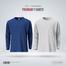 Fabrilife Mens Premium Blank Full Sleeve T Shirt Combo - Deep Blue, Gray Melange image