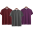 Fabrilife Mens Premium Blank T-shirt -Combo- Maroon, Charcoal, Purple image