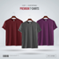 Fabrilife Mens Premium Blank T-shirt -Combo- Maroon, Charcoal, Purple image