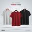 Fabrilife Mens Premium Blank T-shirt -Combo- Gray Melange, Red, Black image