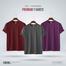 Fabrilife Mens Premium Blank T-shirt -Combo( Red Wine, Charcoal, Purple) image