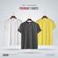 Fabrilife Mens Premium Blank T-shirt -Combo- White, Charcoal, Yellow image
