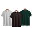 Fabrilife Mens Premium Blank T-shirt -Combo- Gray Melange, Chocolate, Green image