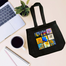 Fashionable Denim Fabric Tote Bag With Zipper image