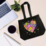 Fashionable Denim Fabric Tote Bag With Zipper image