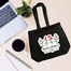 Fashionable Denim Fabric Tote Bag With Zipper image