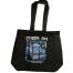 Fashionable Denim Fabric Tote Bag With Zipper image