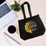 Fashionable Denim Fabric Tote Bag With Zipper image
