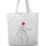Fashionable White Fabric Tote Bag With Zipper image