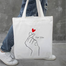 Fashionable White Fabric Tote Bag With Zipper image