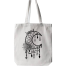 Fashionable White Fabric Tote Bag With Zipper image