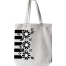Fashionable White Fabric Tote Bag With Zipper image