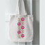 Fashionable White Fabric Tote Bag With Zipper image