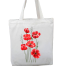Fashionable White Fabric Tote Bag With Zipper image