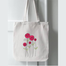 Fashionable White Fabric Tote Bag With Zipper image
