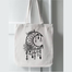 Fashionable White Fabric Tote Bag With Zipper image