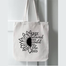 Fashionable White Fabric Tote Bag With Zipper image